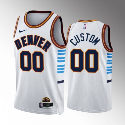 Denver Nuggets Custom White NBA 2022 23 Men's City Edition Jersey